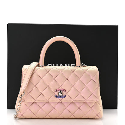 Chanel Iridescent Caviar Quilted Mini Coco Handle Flap Pink 11 of 11
