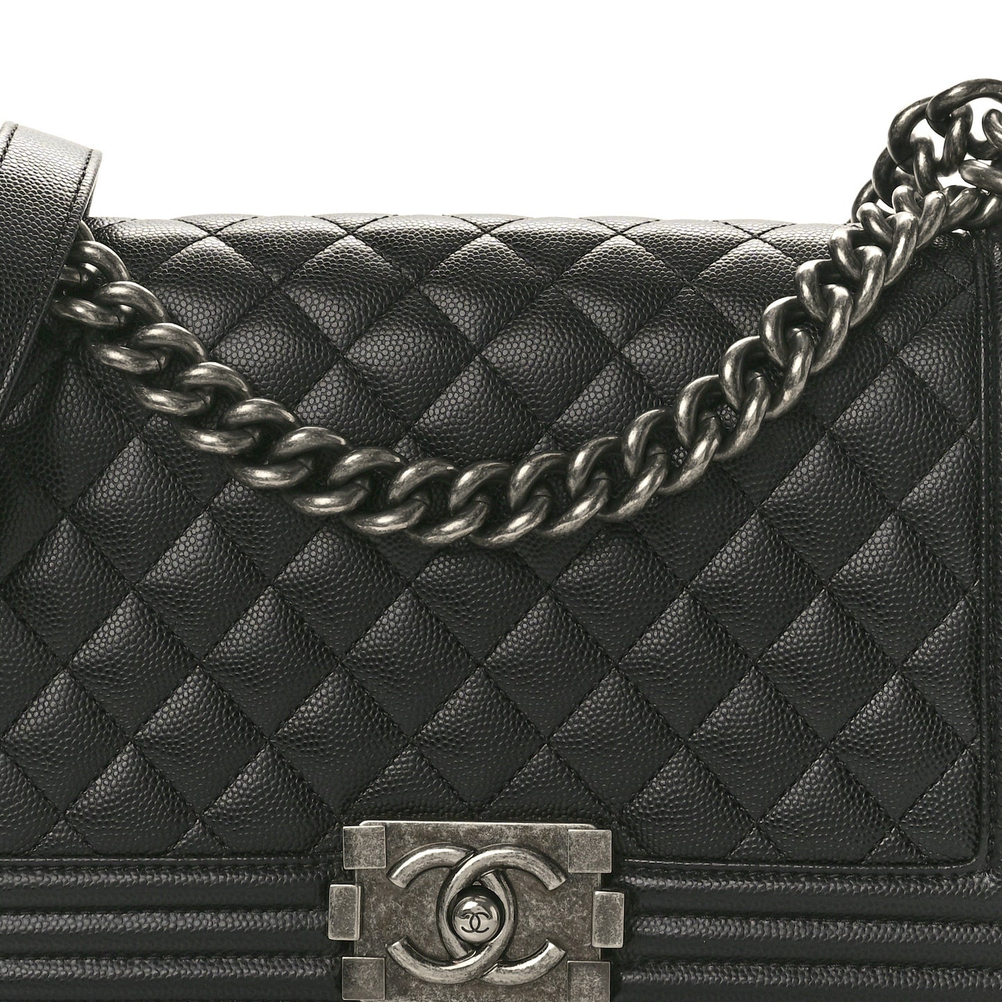 Caviar Quilted Medium Boy Flap Black