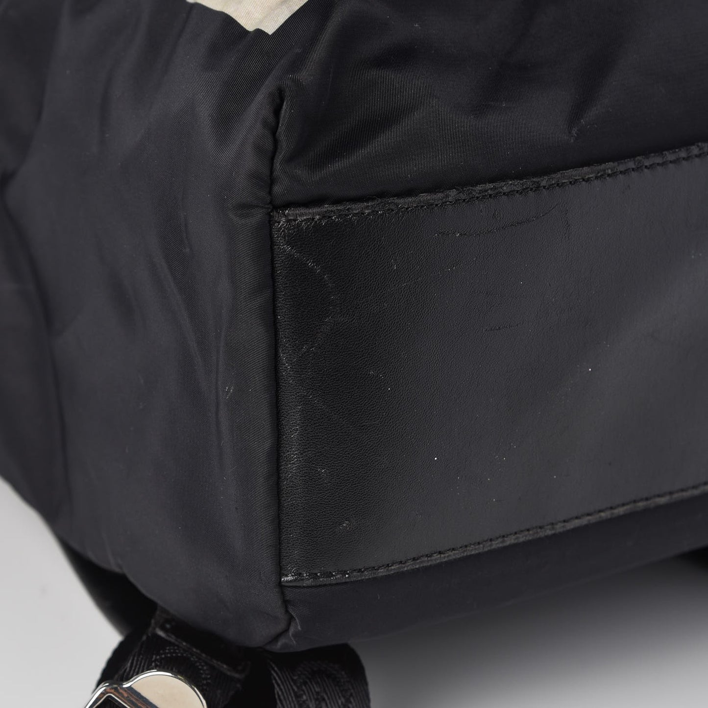 Nylon Calfskin Bull Skull Backpack Black