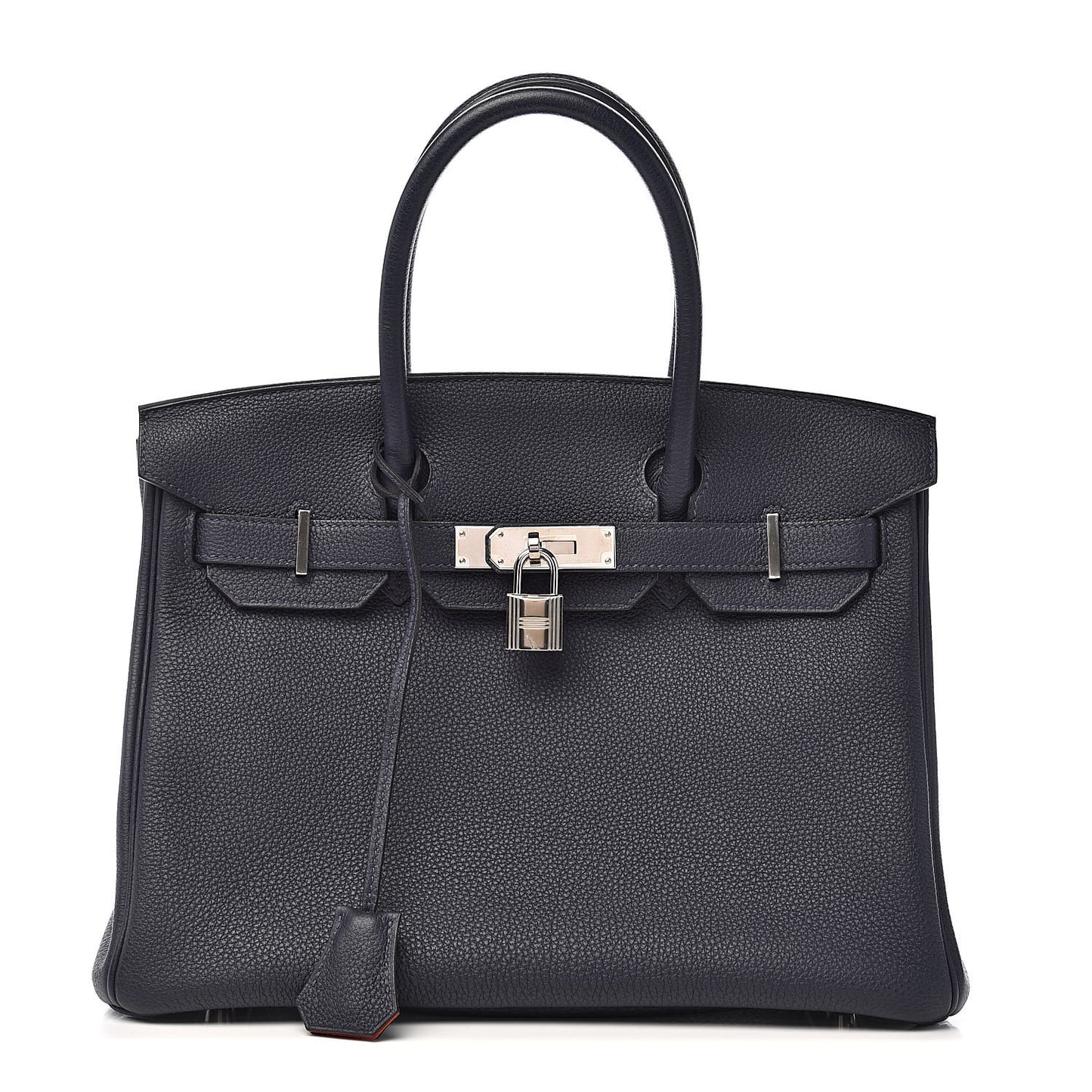 Togo Birkin Verso 30 Bleu Nuit Orange Poppy