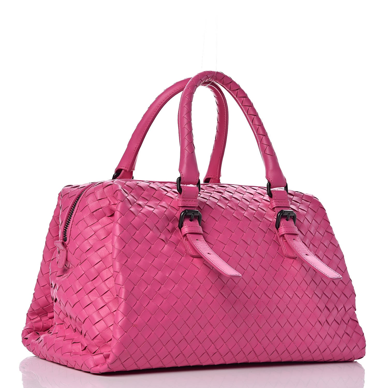 Bottega Veneta Nappa Intrecciato Boston Rosa Shock 3 of 13