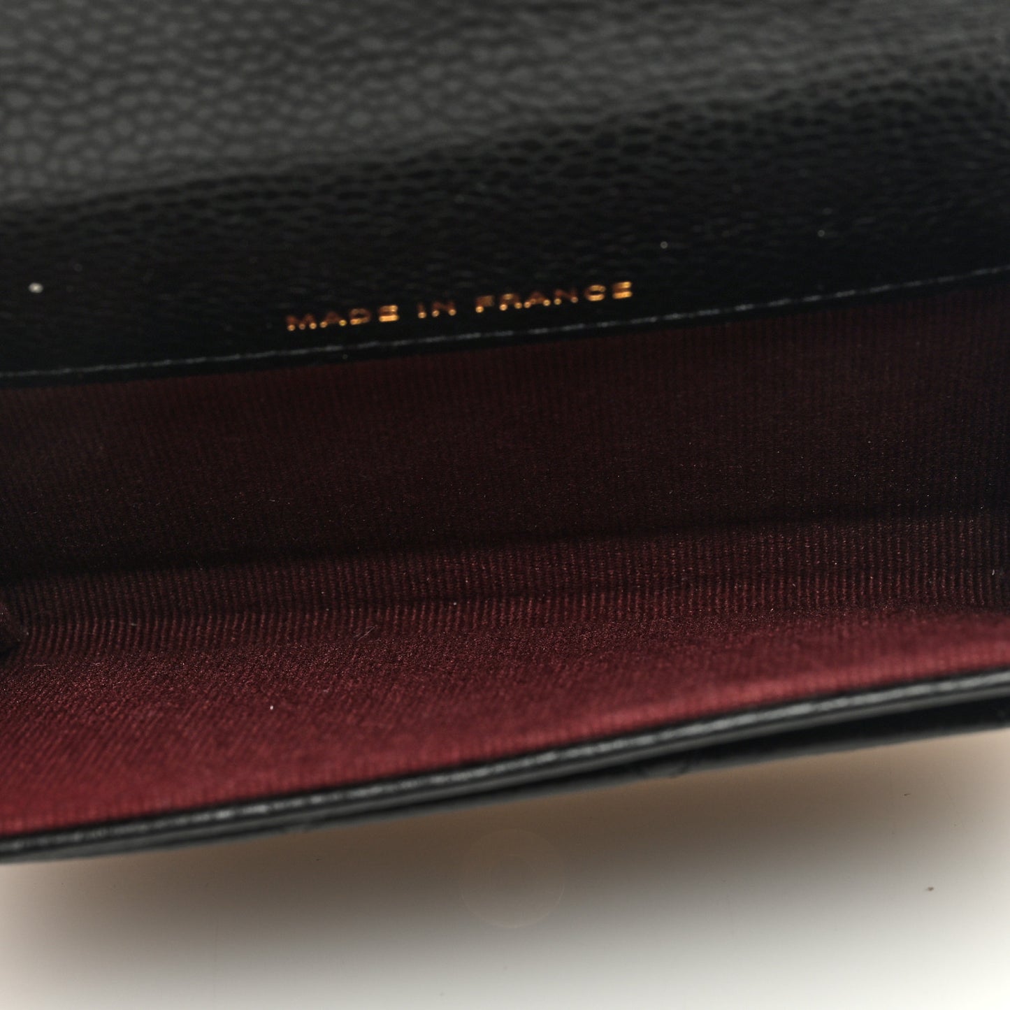 Caviar Quilted Flap Card Holder Wallet Black