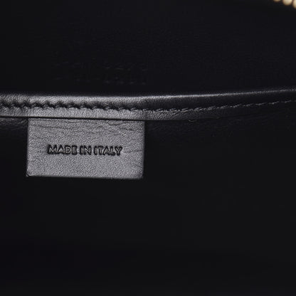 Celine Calfskin Lambskin Canvas Jacquard Floral Nano Luggage Black 7 of 12