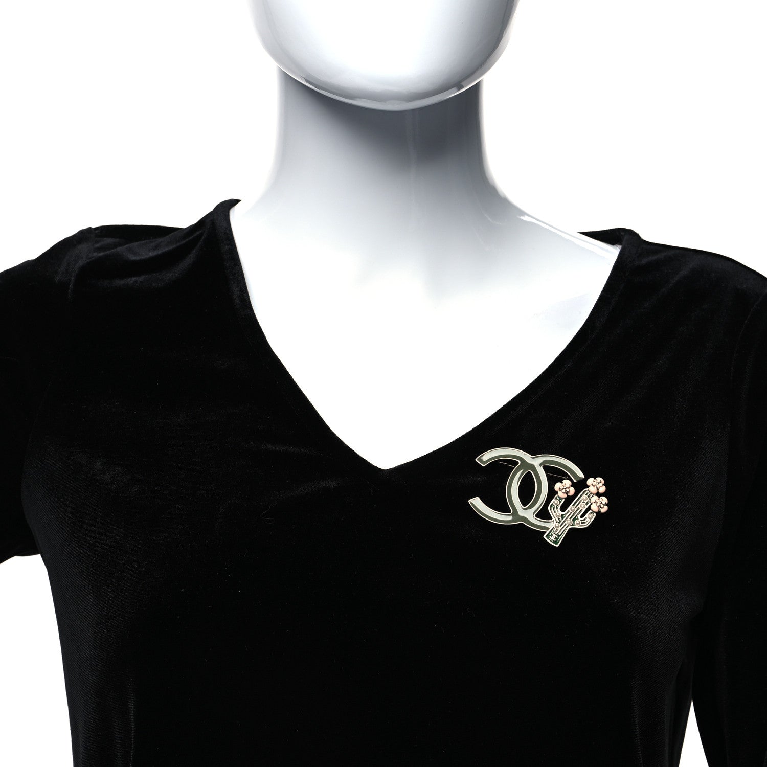 Chanel Enamel Cactus CC Brooch Green Gold 2 of 4