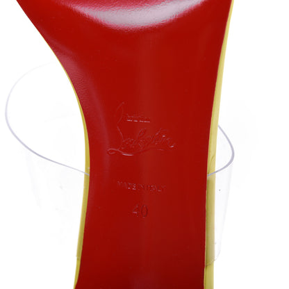 Christian Louboutin Patent PVC Just Nothing 85 Slide Sandals 40 Citrus 6 of 8