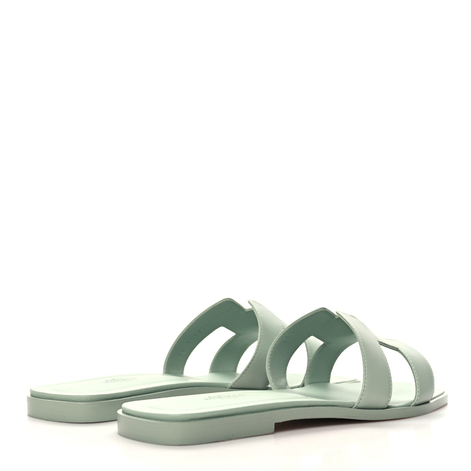 Hermes Calfskin Oran Sandals 42 Vert D'eau 5 of 9