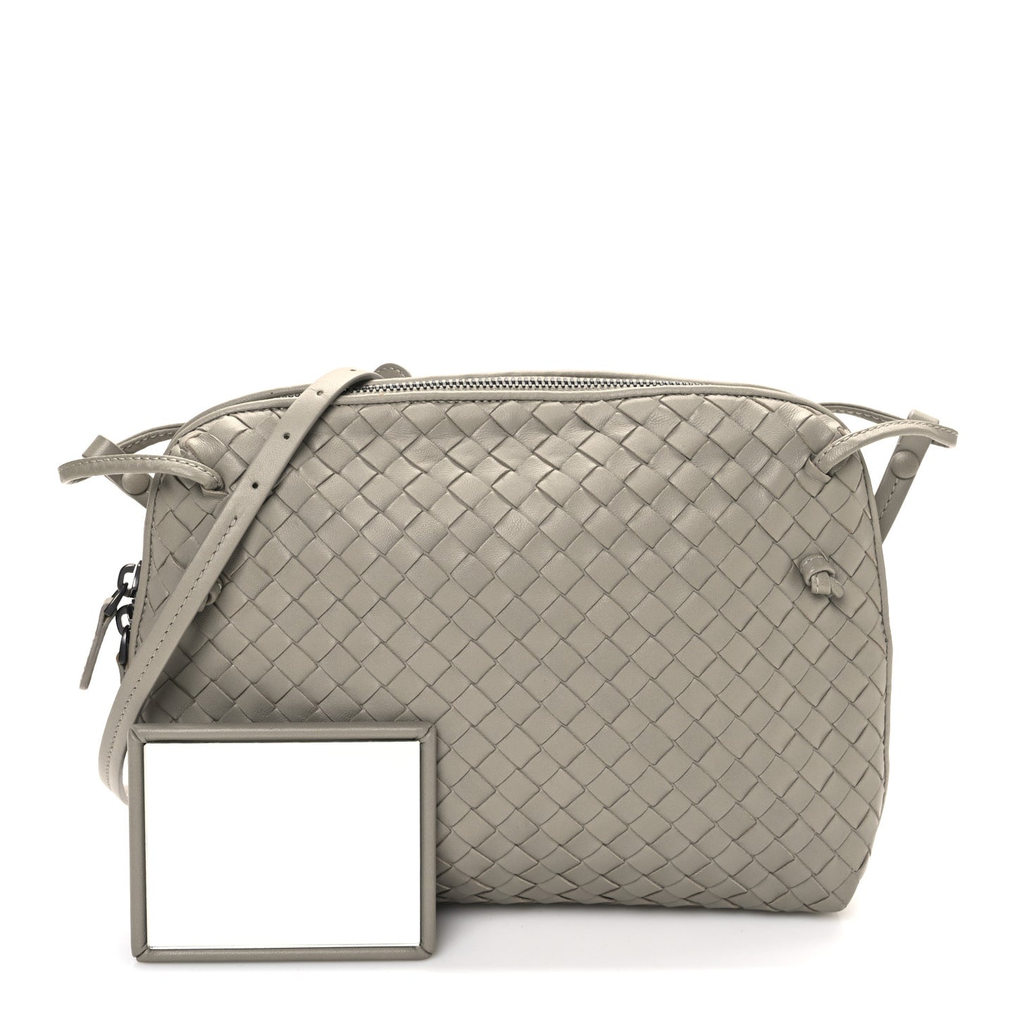 Nappa Intrecciato Nodini Crossbody Messenger Steel