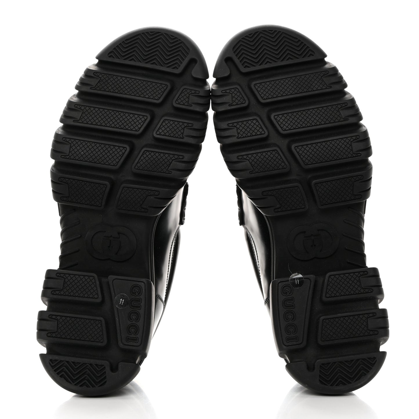 Magnum Calfskin Horsebit Mens Platform Lug Sole Loafers 11 Black