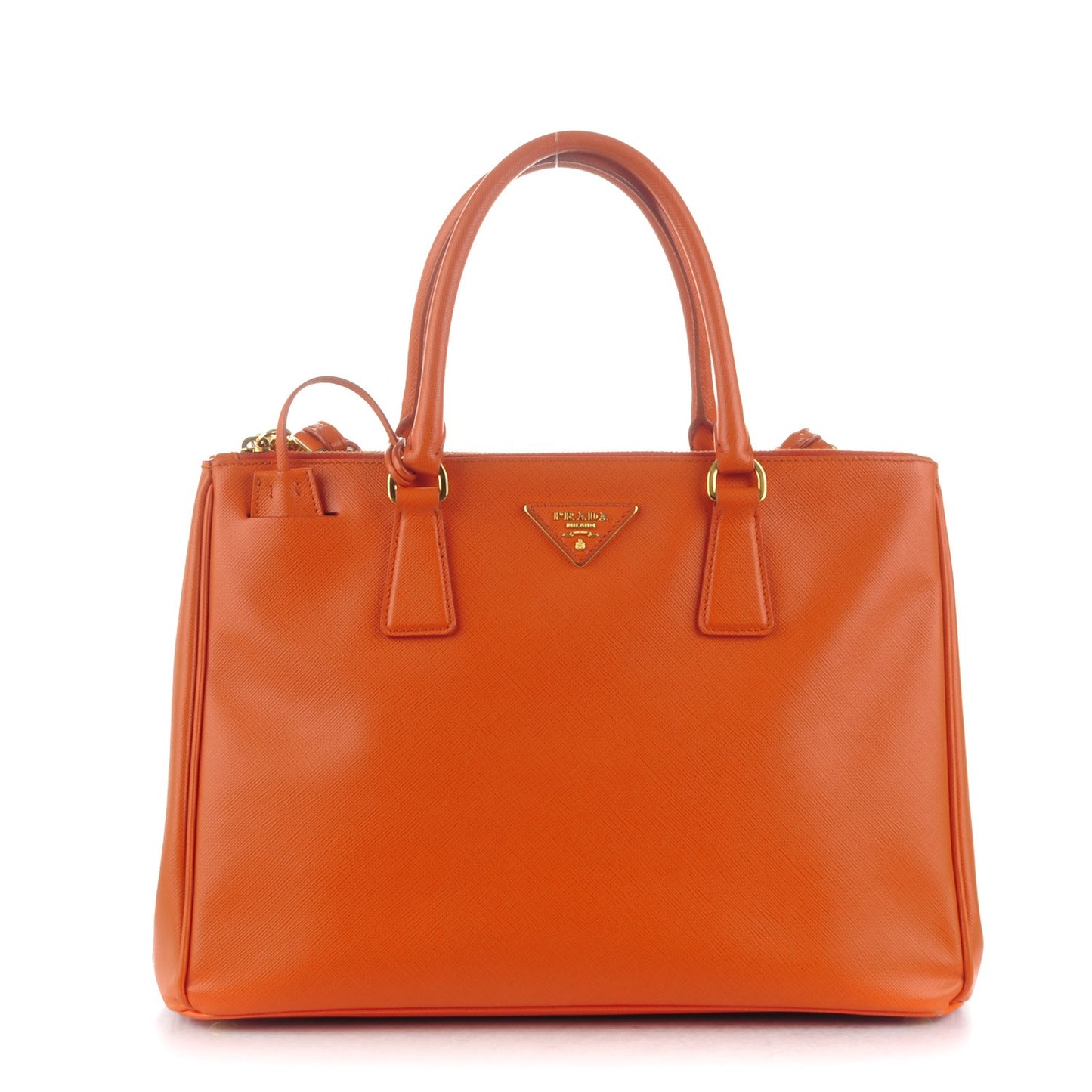 Saffiano Medium Galleria Double Zip Tote Papaya