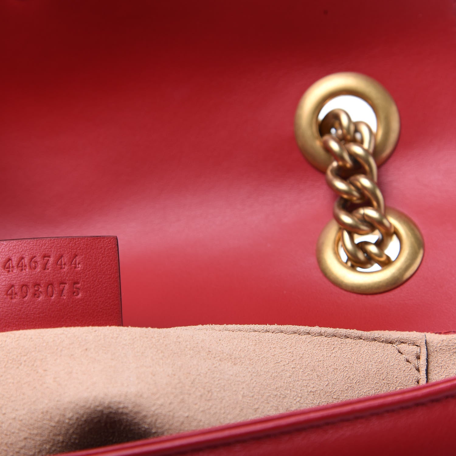Gucci Calfskin Matelasse Mini GG Marmont Shoulder Bag Hibiscus Red 11 of 13