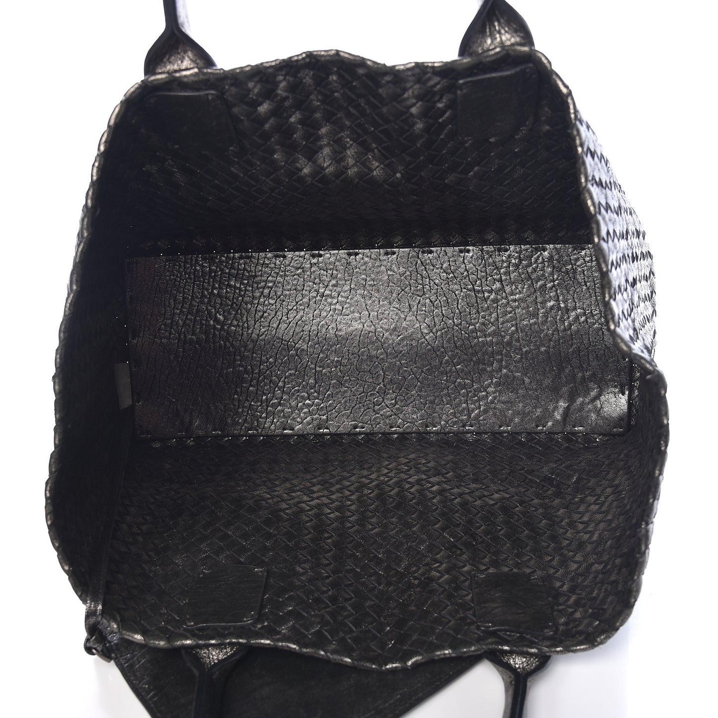 Metallic Nappa Intrecciato Medium Moon Cabat