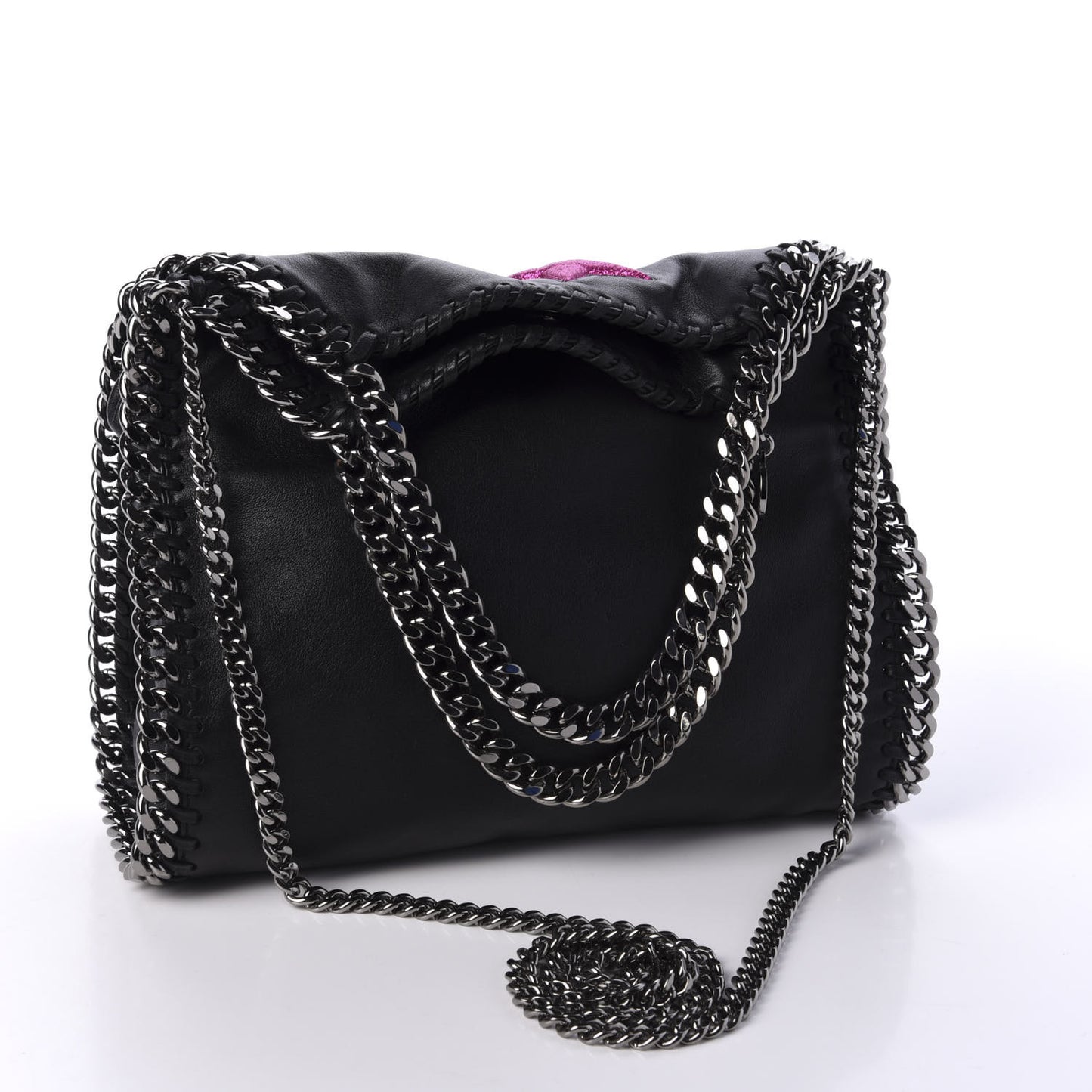Eco Alter Nappa Embossed Mini Star Falabella Tote Black Pink