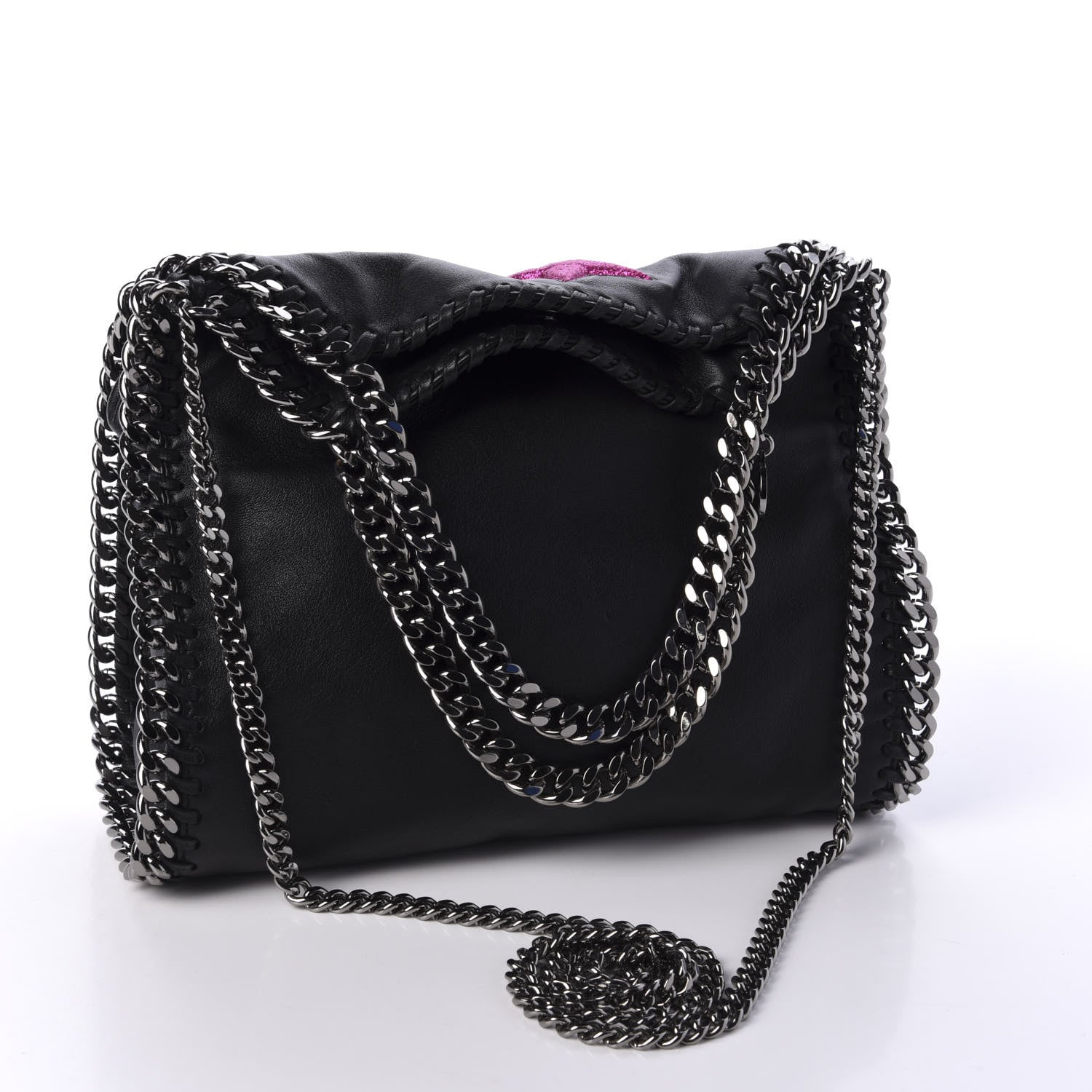 Stella McCartney Eco Alter Nappa Embossed Mini Star Falabella Tote Black Pink 3 of 10