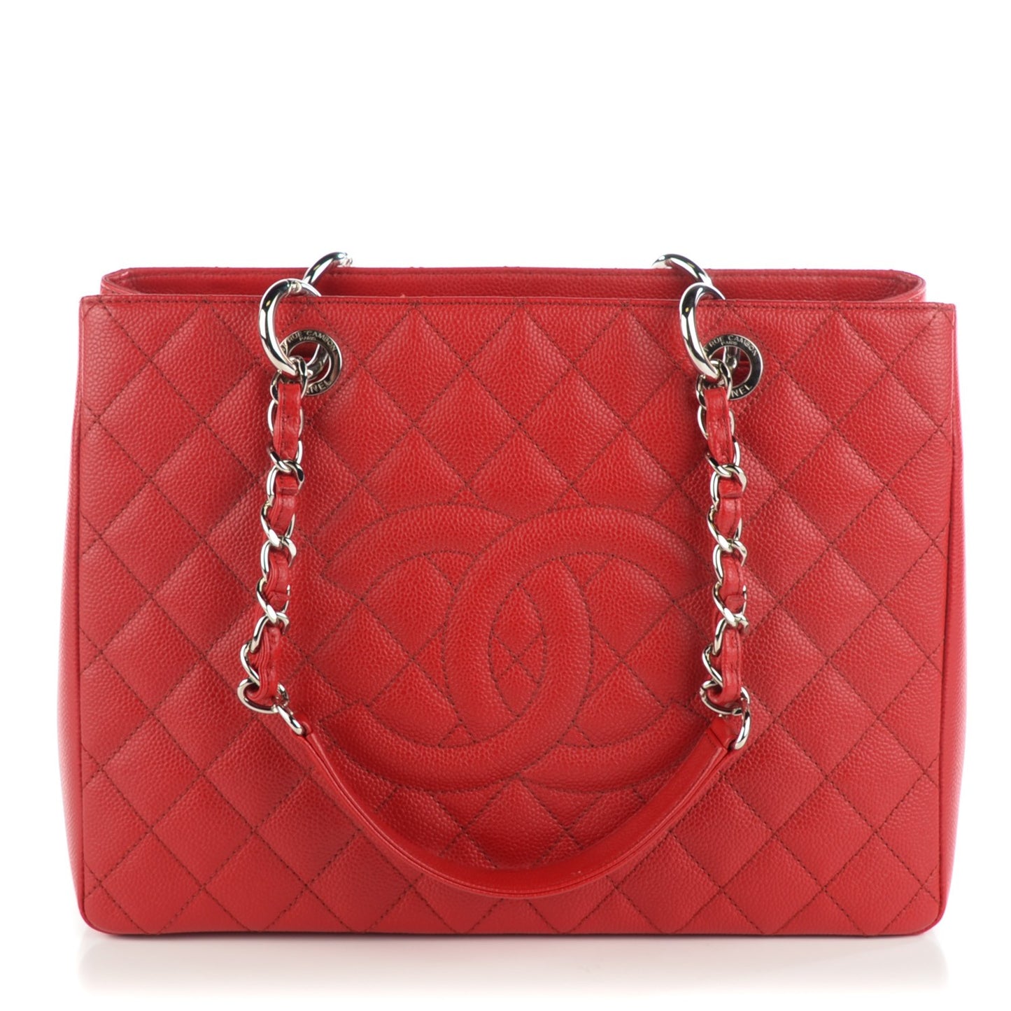 Caviar Quilted Grand Shopping Tote GST Red