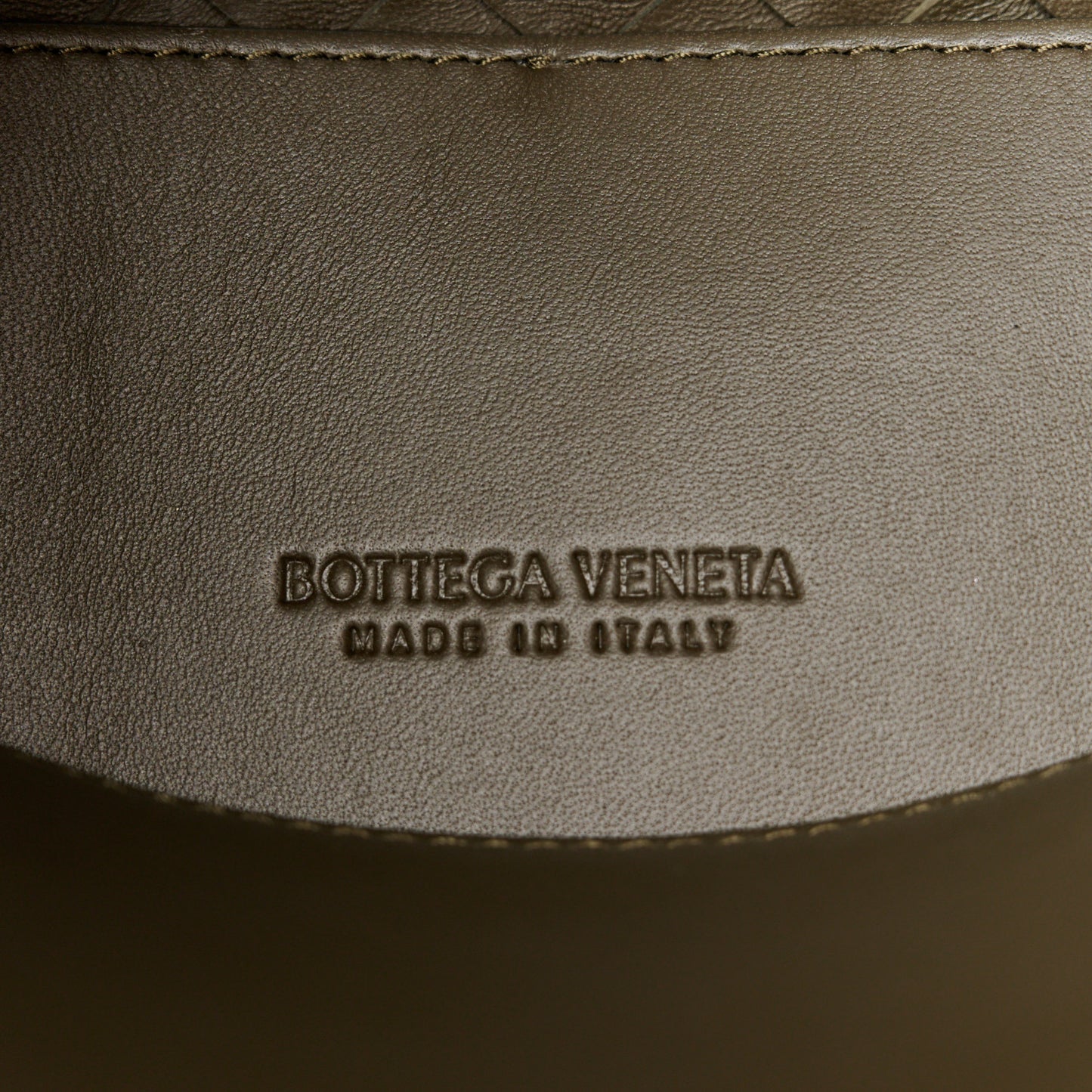 Nappa Intrecciato Small Andiamo Shoulder Bag Kaki