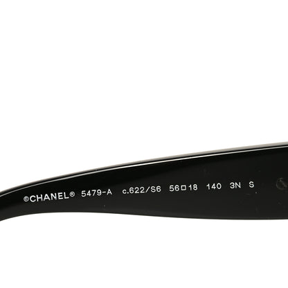 Chanel Acetate Charms Pearl Square Sunglasses 5479-A Black Gold 5 of 7