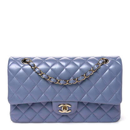 Chanel Iridescent Lambskin Quilted Medium Double Flap Light Purple 1 of 10