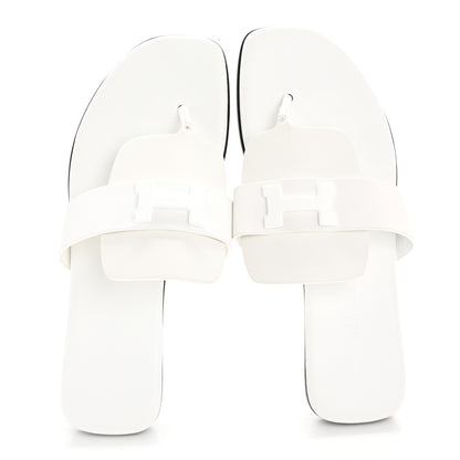 Hermes Calfskin Womens Galerie Sandals 36 White 2 of 11