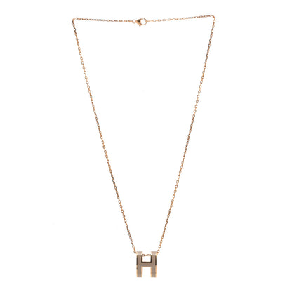 Hermes Lacquered Gold Pop H Pendant Necklace Marron Glace 3 of 7