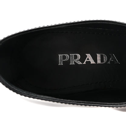 Prada Spazzolato Metal Triangle Logo 50mm Loafers 37 Black 8 of 9