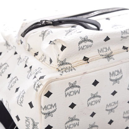 MCM Visetos Side Stud Medium Stark Backpack White 8 of 13