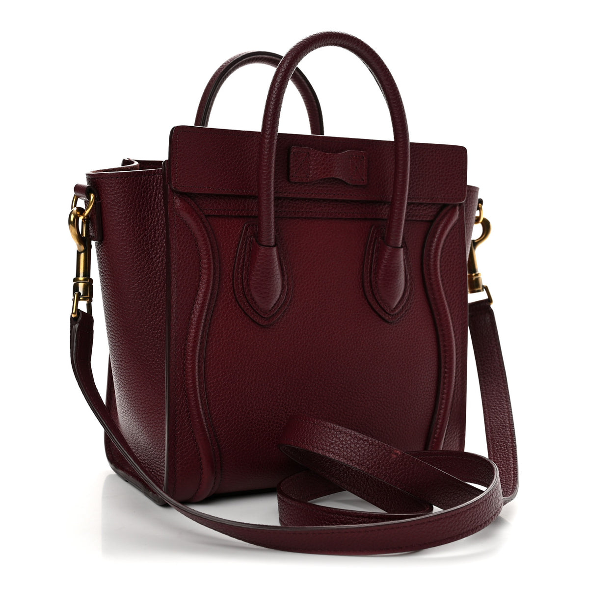 Drummed Calfskin Nano Luggage Plum