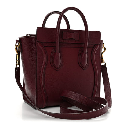 Celine Drummed Calfskin Nano Luggage Plum 3 of 12