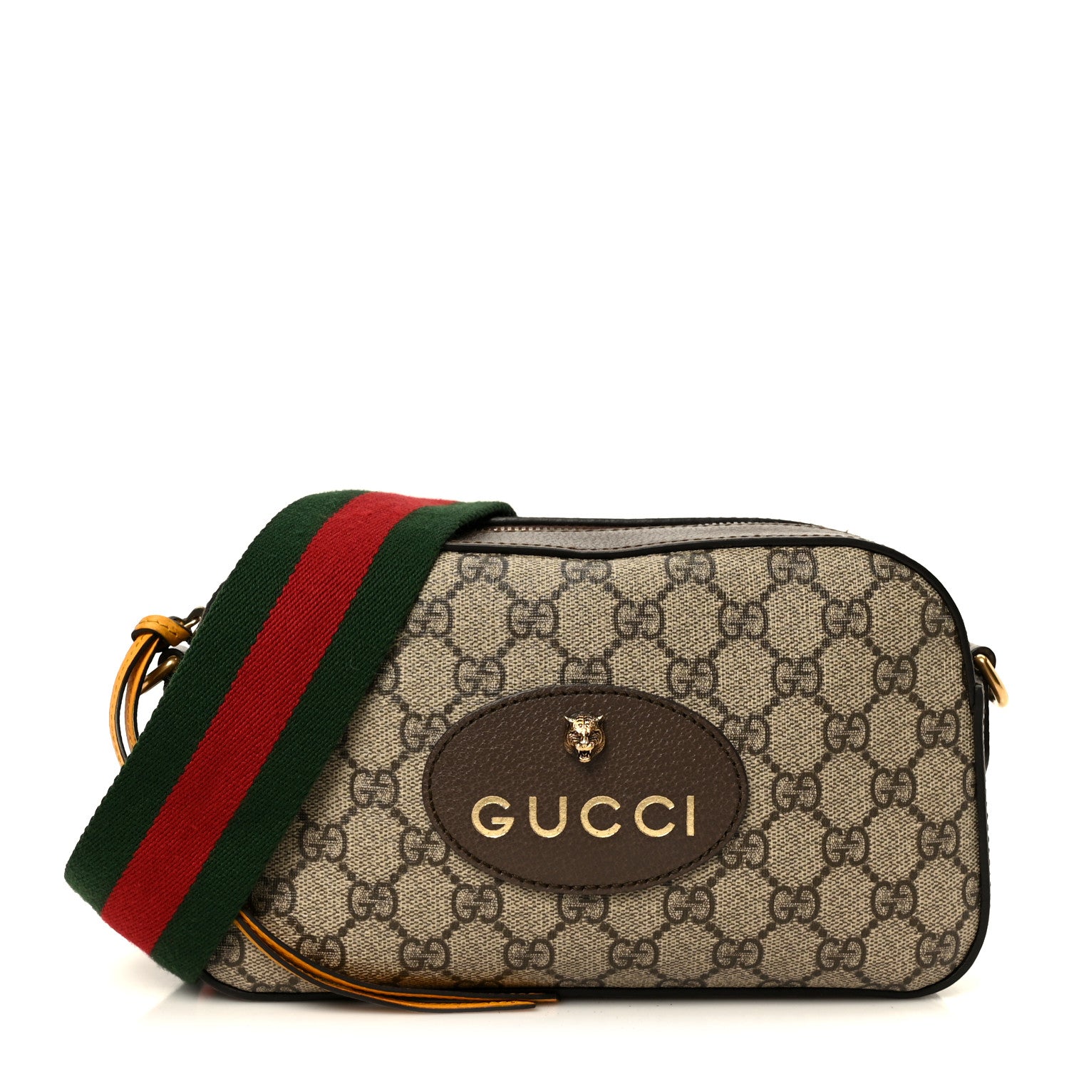 Gucci GG Supreme Monogram Web Neo Vintage Shoulder Bag Beige New Acero Crop 1 of 11