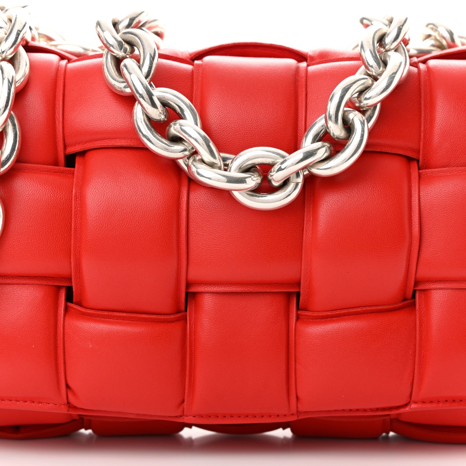 Bottega Veneta Lambskin Maxi Intreccio Padded Chain Cassette Crossbody Bag Nail Polish 8 of 17