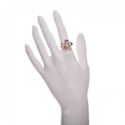 Tiffany 18K Rose Gold Amethyst Diamond Sparklers Flower Ring 54 6.75 2 of 5