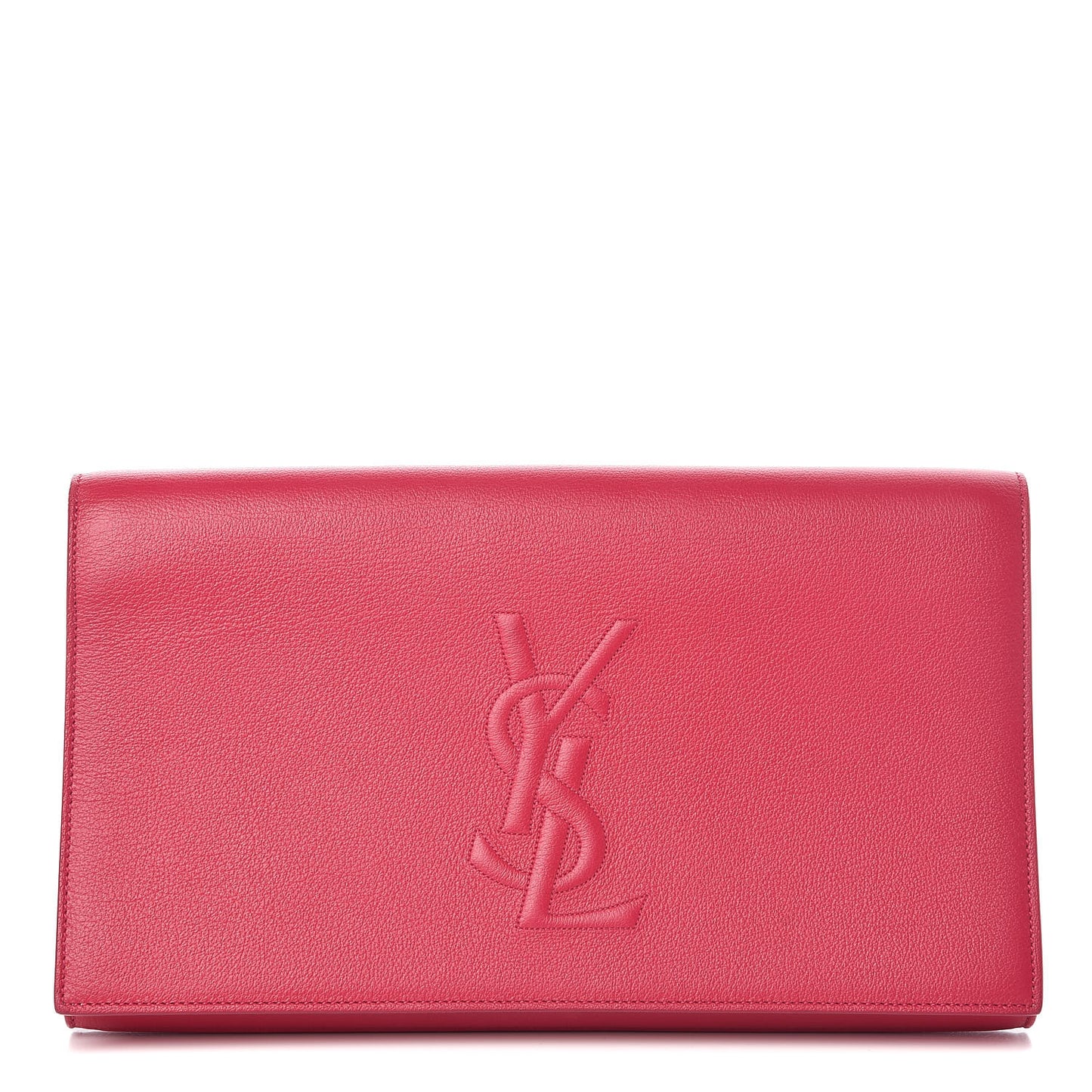 Goatskin Monogram Large Belle De Jour Clutch Lipstick Fuchsia
