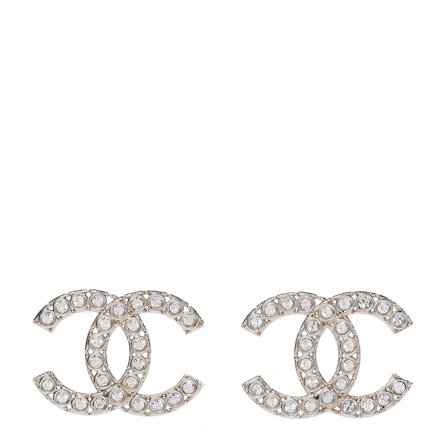 Crystal CC Earrings Light Gold