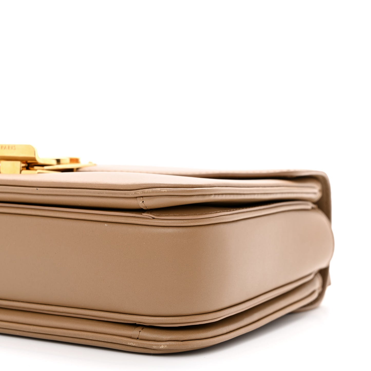 Shiny Calfskin Medium C Bag Light Camel