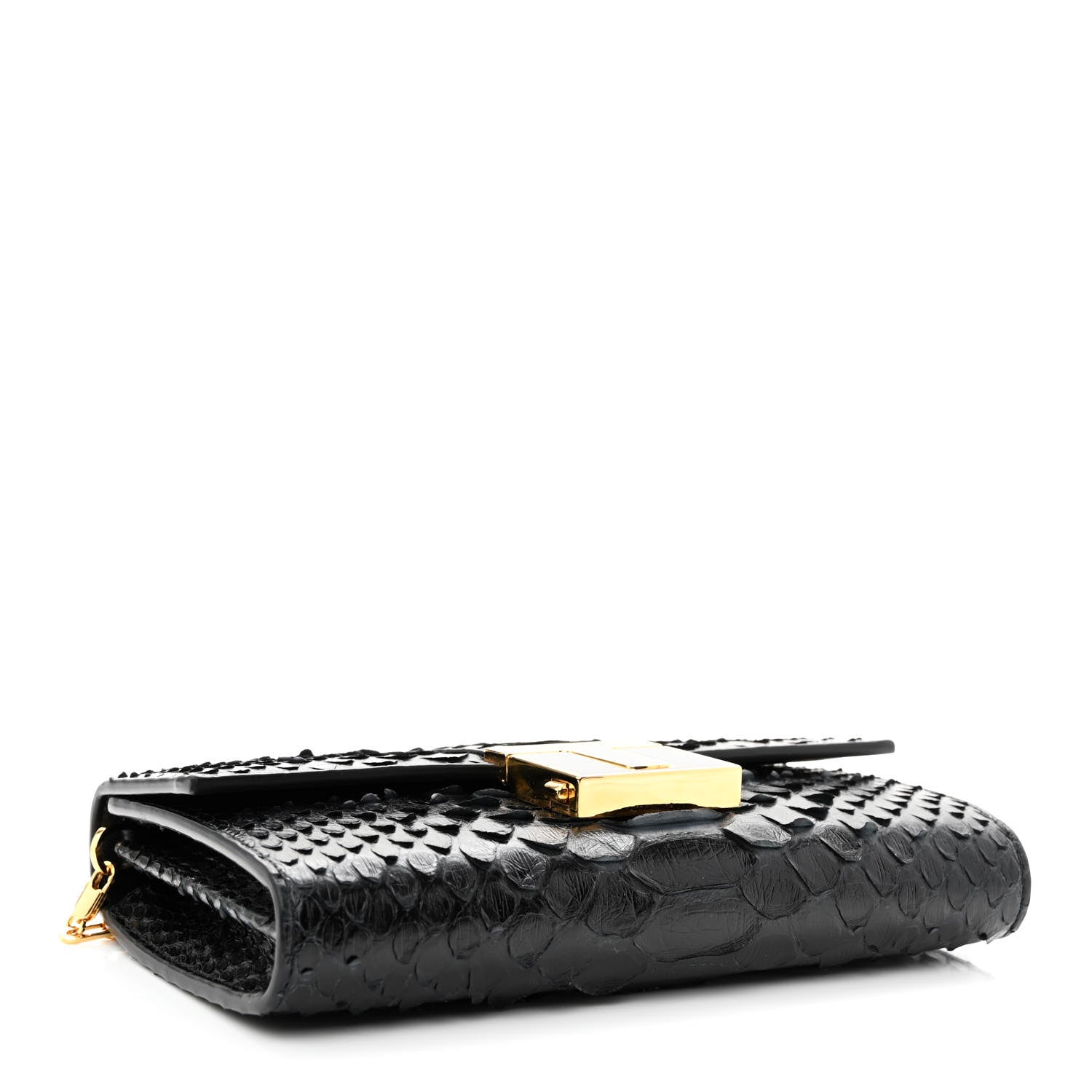 Tom Ford Semi Shiny Snakeskin 001 Chain Wallet Black 4 of 11