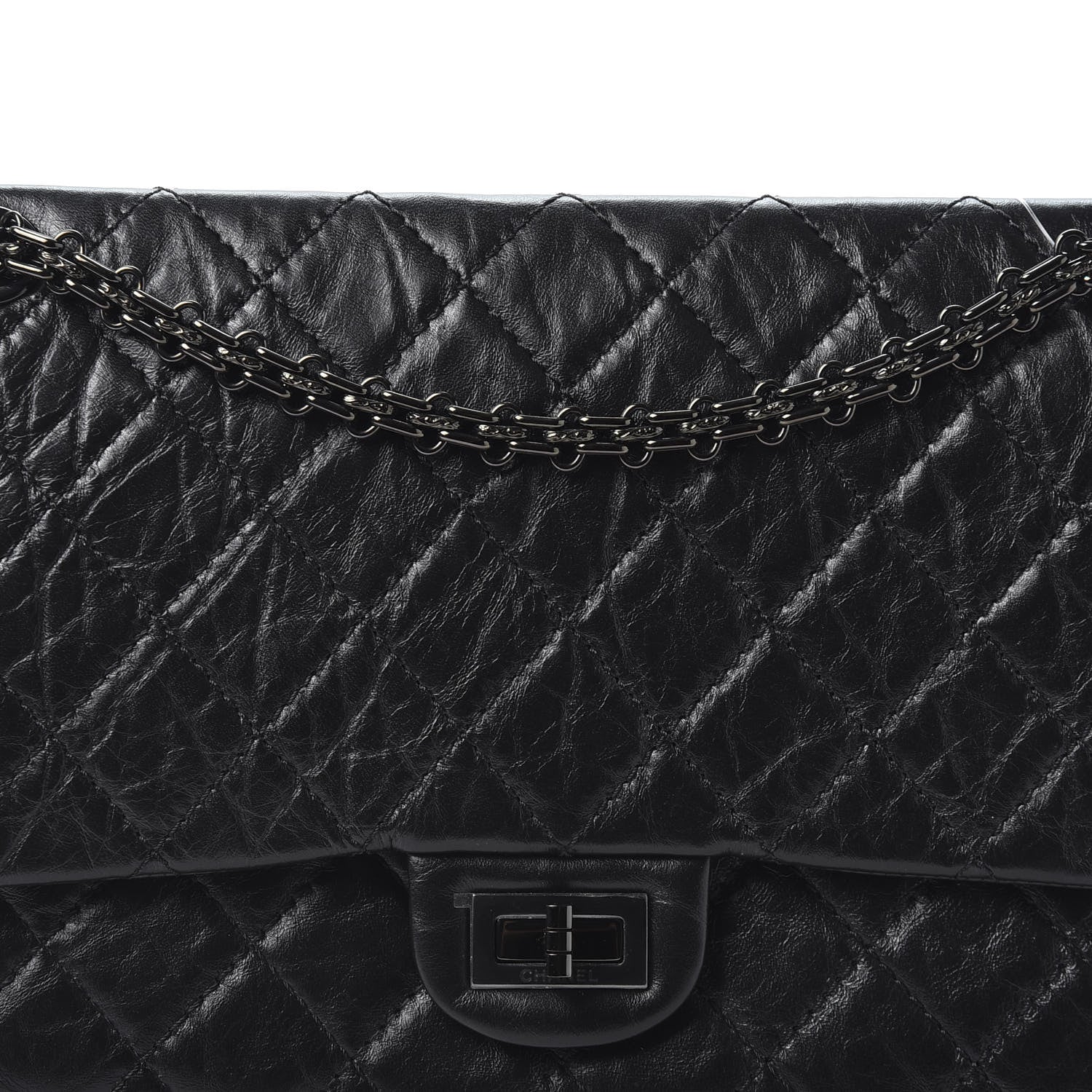 Chanel Aged Calfskin Quilted 2.55 Reissue 226 Flap So Black 9 of 10