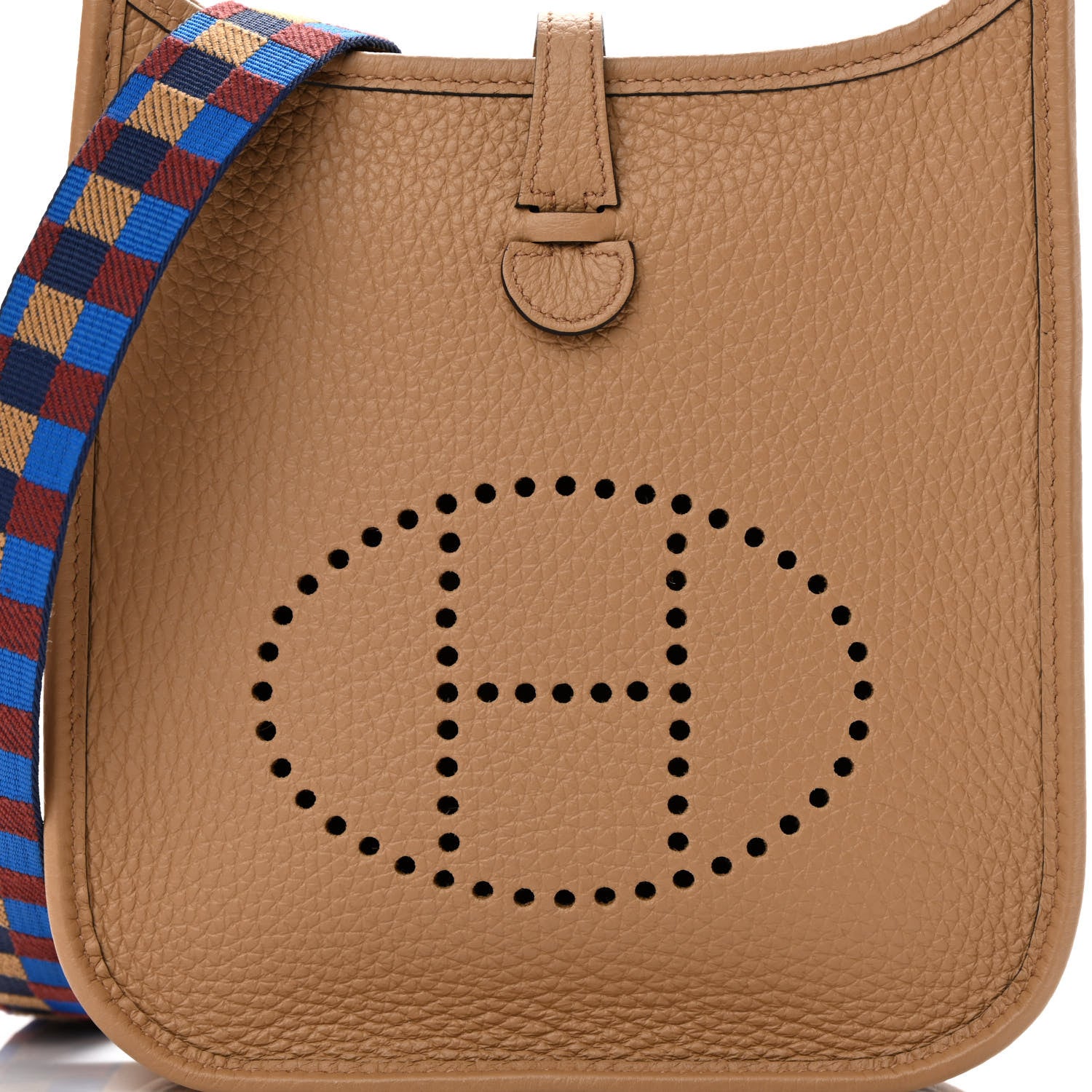 Hermes Taurillon Clemence Maxi Quadrille Evelyne TPM Chai Bleu Rouge H Bleu Saphir 8 of 11