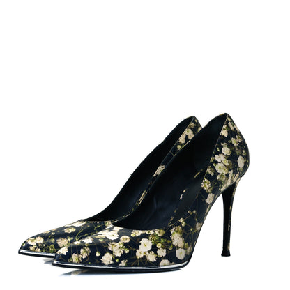 Givenchy Calfskin Floral Print Pointed Toe Pumps 40.5 Black Multicolor 2 of 11