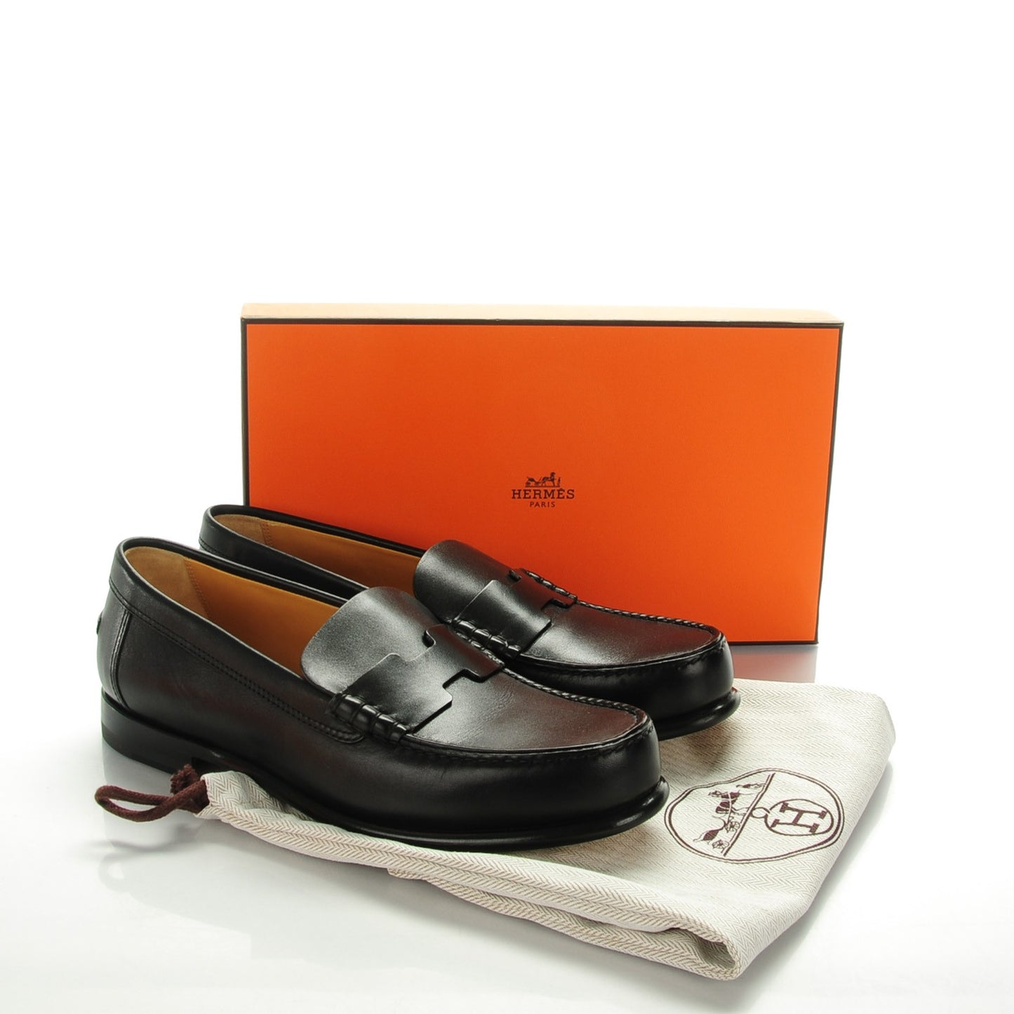 Tuscan Calfskin Kennedy Moccasin Loafers 38 Black