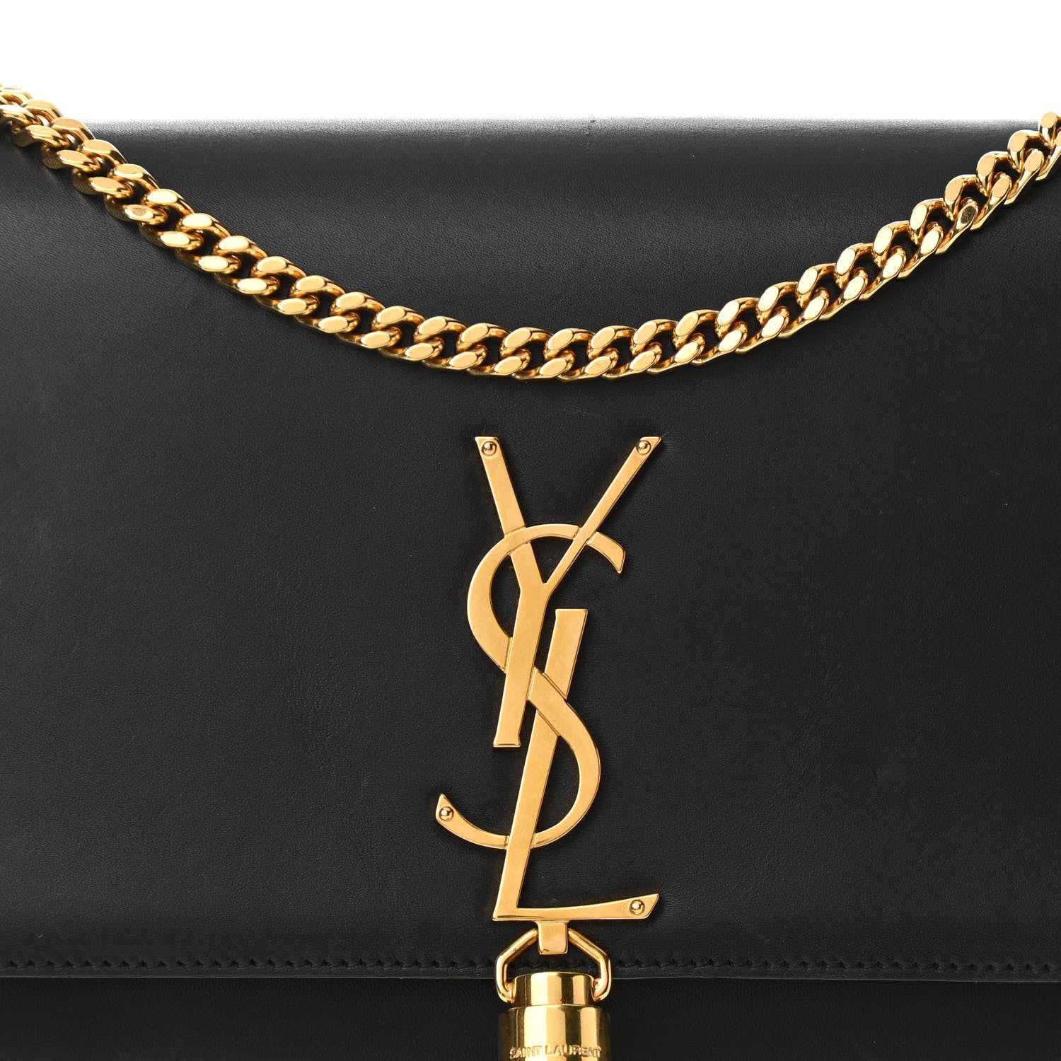 Saint Laurent Smooth Calfskin Medium Classic Monogram Kate Tassel Satchel Black 7 of 9