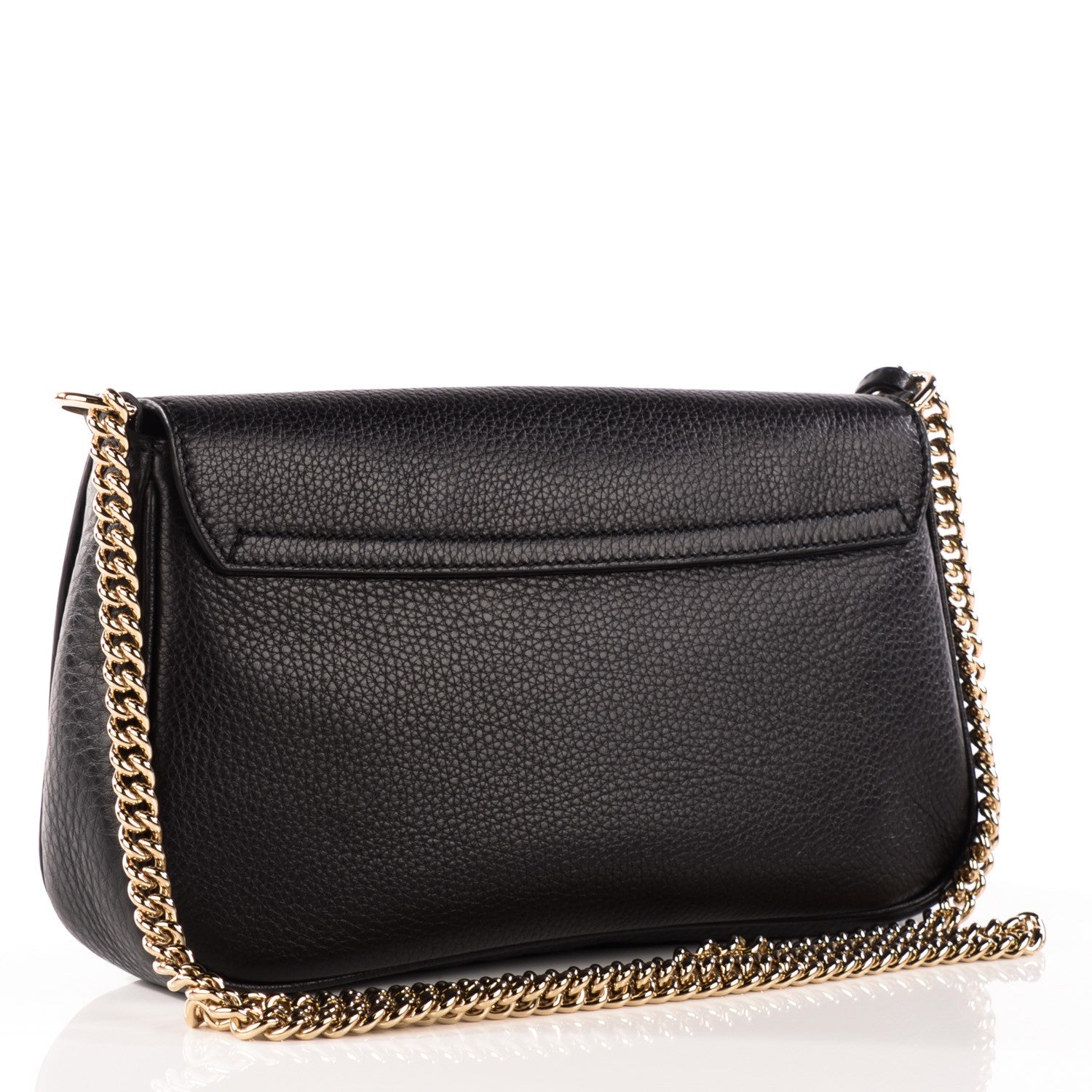 Gucci Pebbled Calfskin Medium Soho Flap Crossbody Black 3 of 7