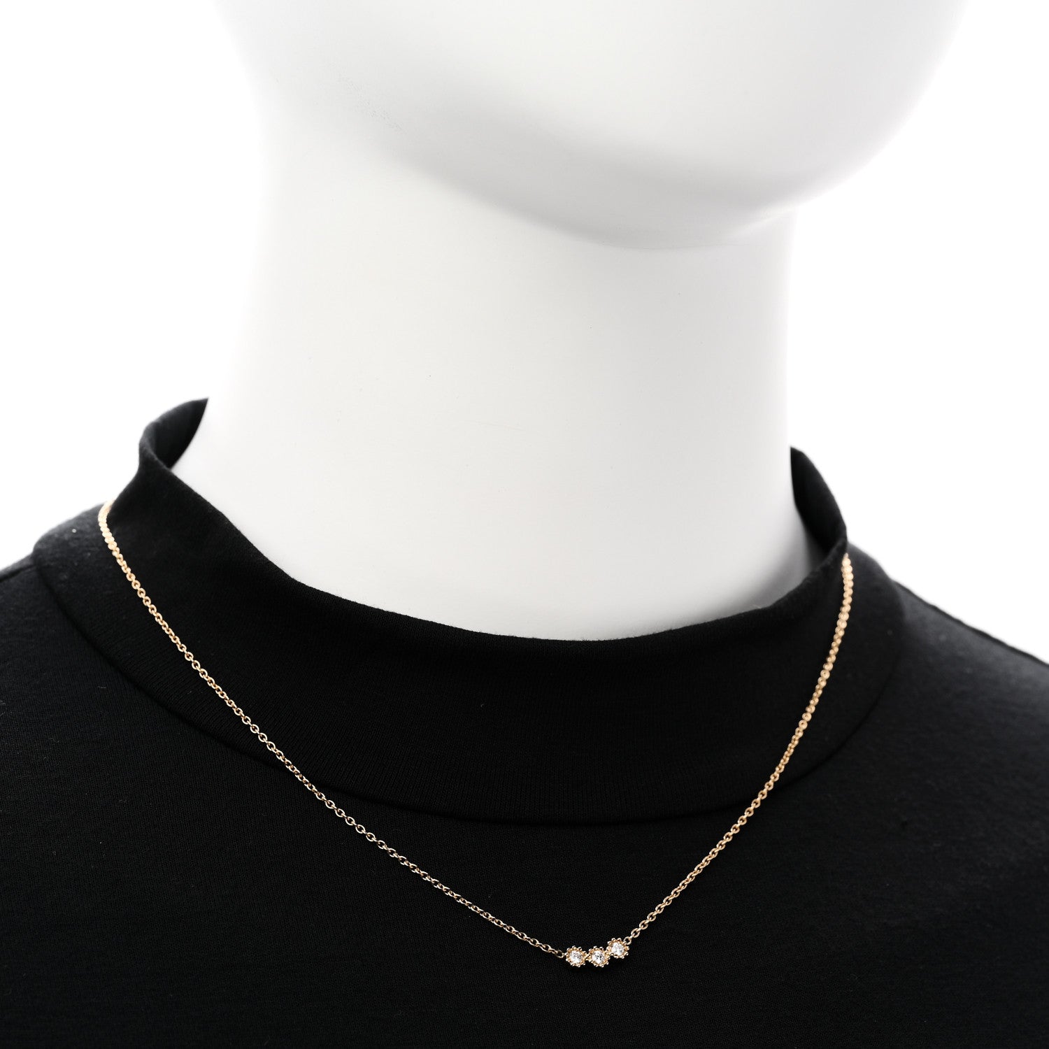 Christian Dior 18K Yellow Gold Diamond Mimirose Pendant Necklace 2 of 5