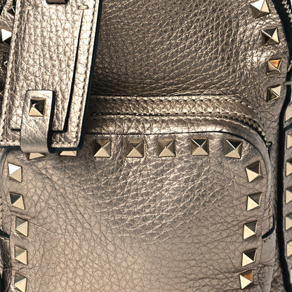Valentino Garavani Metallic Pebbled Calfskin Mini Rockstud Backpack Sasso 6 of 8