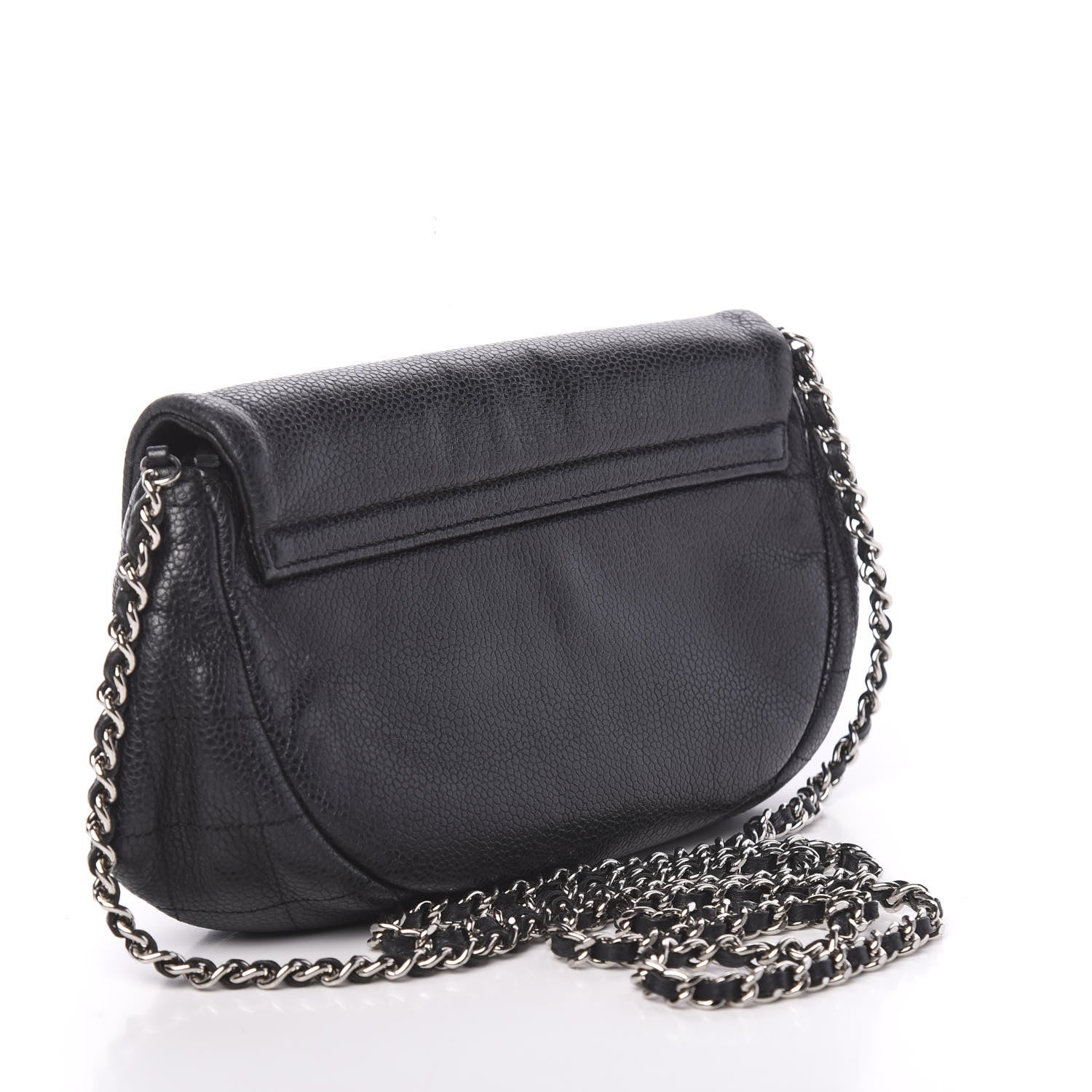 Chanel Caviar Half Moon Wallet On Chain WOC Black 3 of 11
