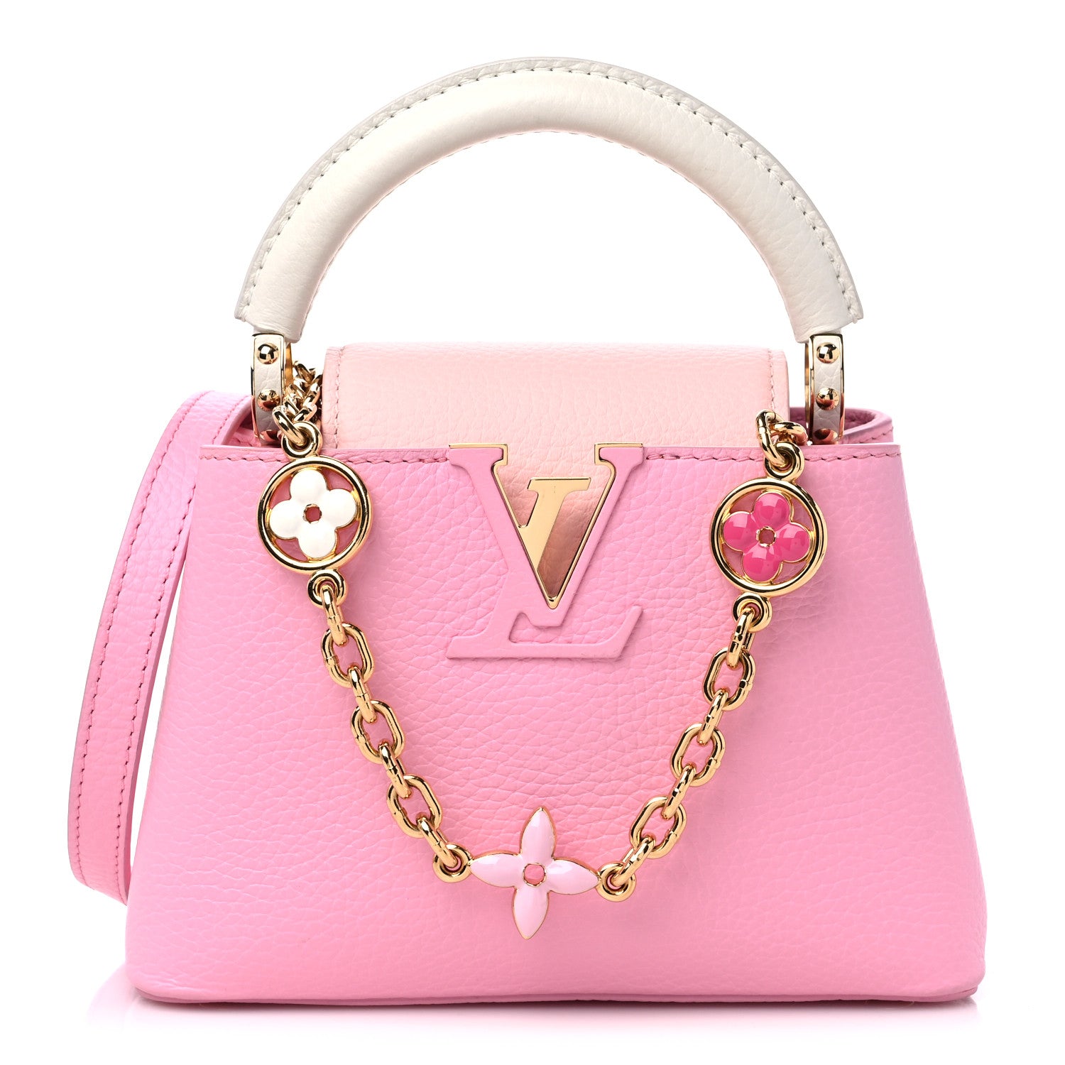 Louis Vuitton Taurillon Flower Chain Capucines Mini Candy Pink 1 of 8