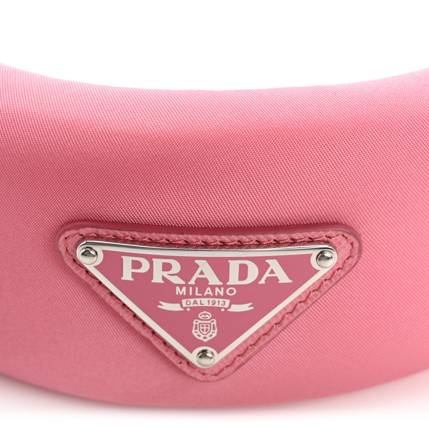 Prada Re-Nylon Triangle Logo Headband Begonia 5 of 5