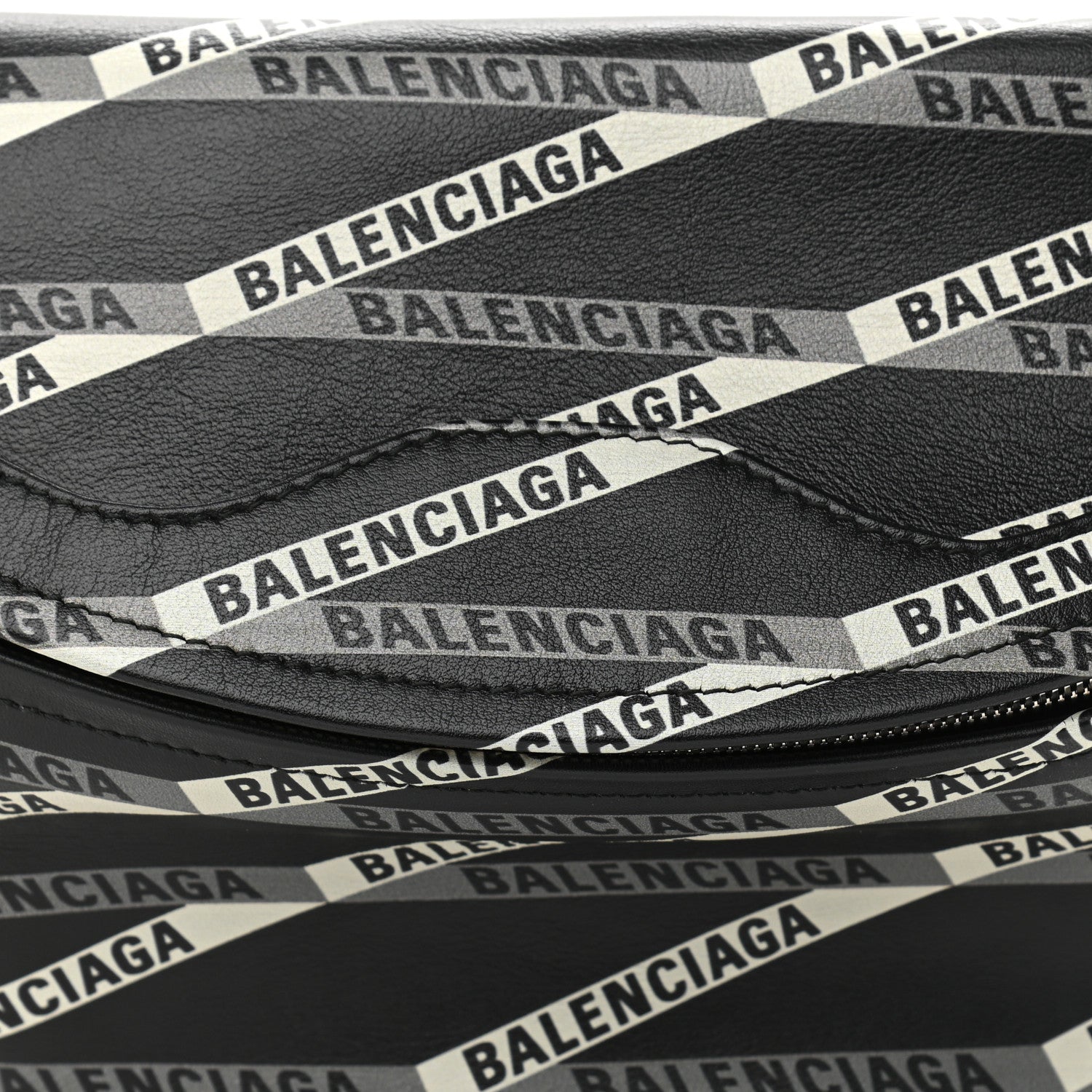 Balenciaga Calfskin Losange Monogram XS Souvenir Belt Bag Black Grey 10 of 12