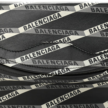Balenciaga Calfskin Losange Monogram XS Souvenir Belt Bag Black Grey 10 of 12