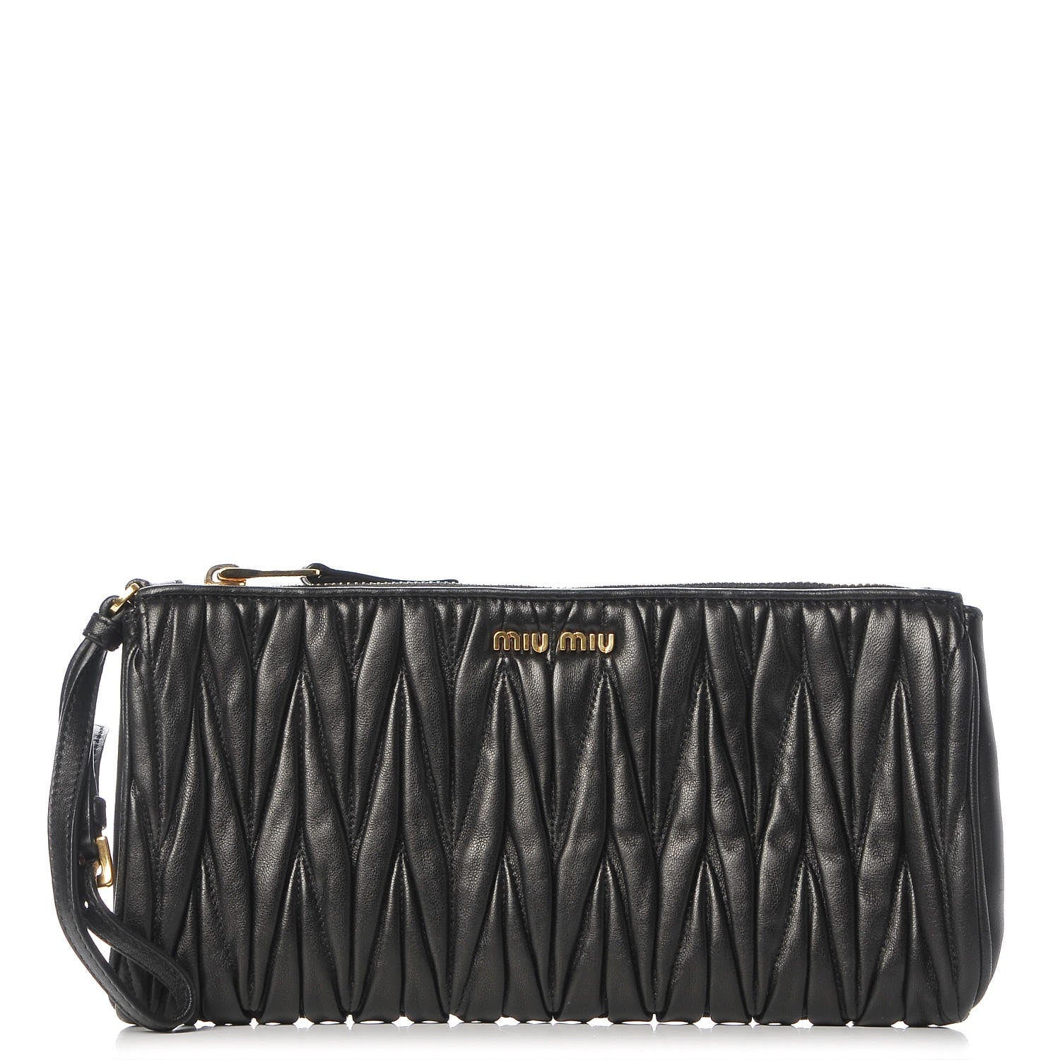 Miu Miu Nappa Matelasse Lux Wristlet Black 1 of 6