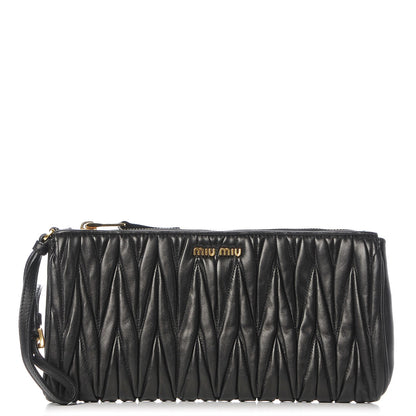 Miu Miu Nappa Matelasse Lux Wristlet Black 1 of 6