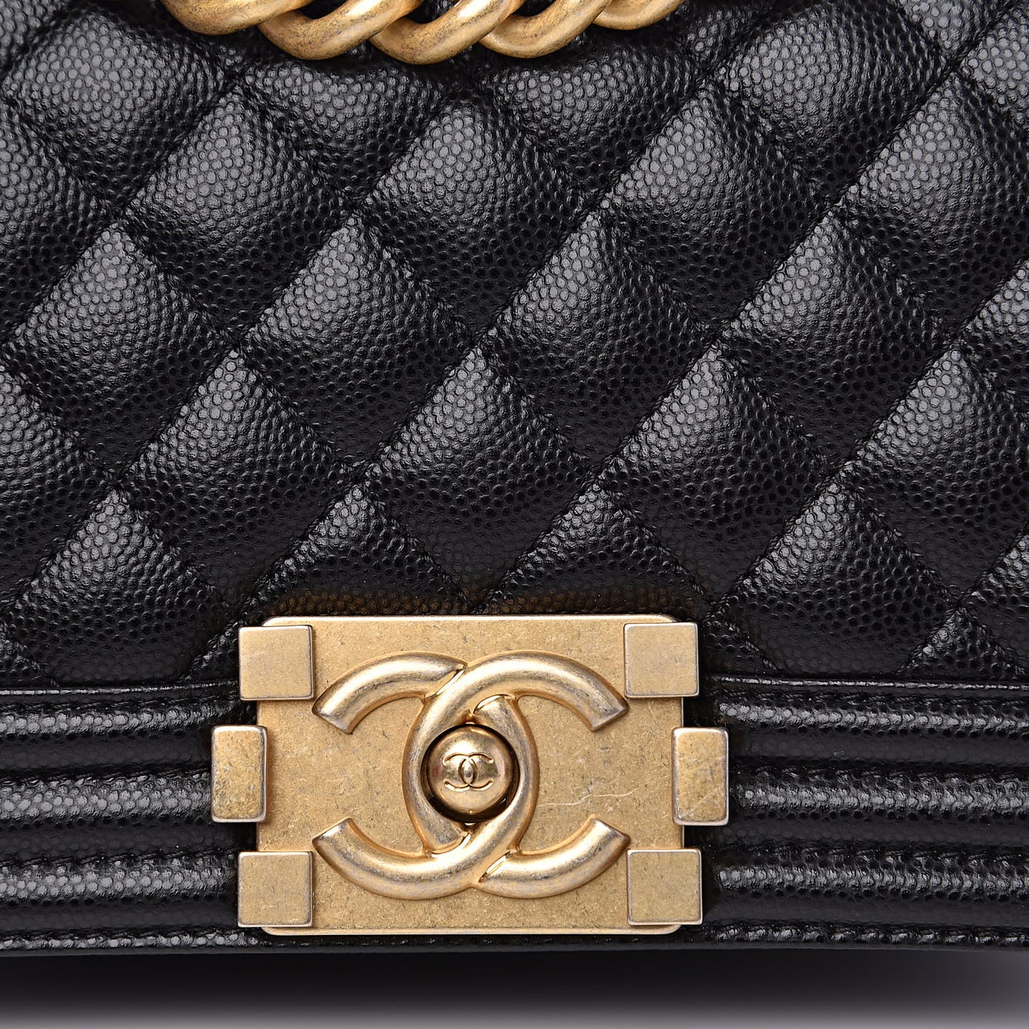 Caviar Quilted Small Boy Flap Black